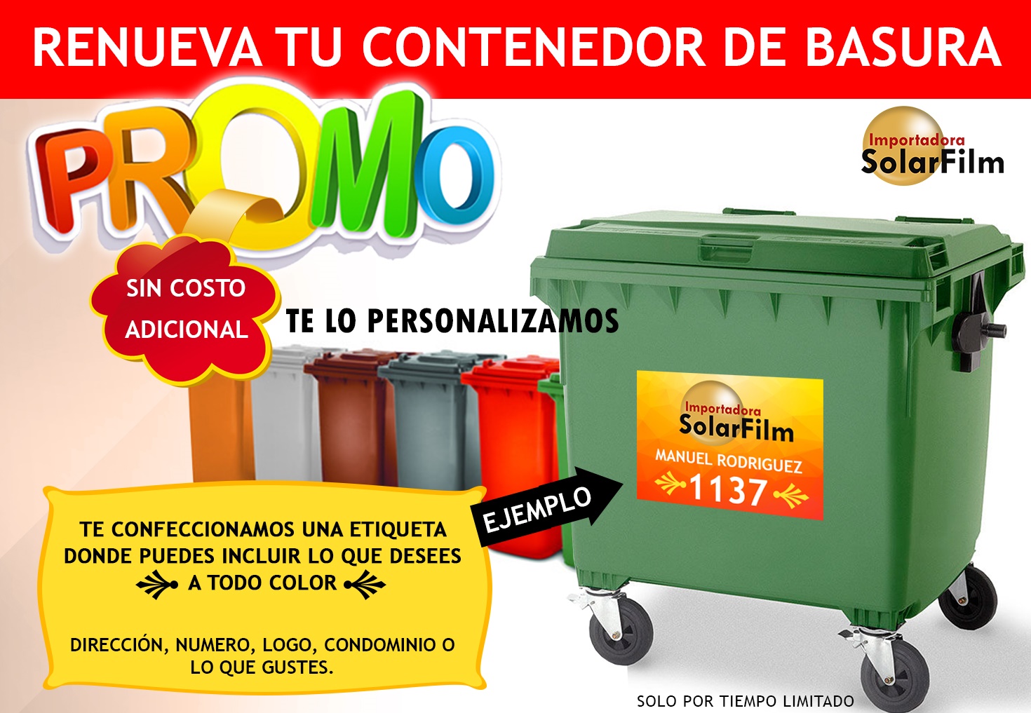 contenedor basura 660 litros 4 ruedas promo